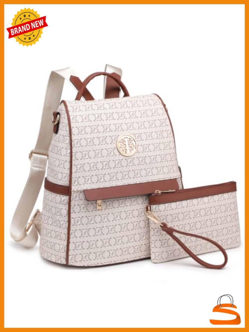 Vegan Leather Fashion Backpack Purse Anti-theft Rucksack Ladies Travel Shoulder